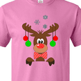 thumbnail image 4 of Inktastic Cute Christmas Reindeer with Red Nose, Ornaments and Bow Tie T-Shirt, 4 of 5