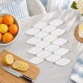 10 Sheets Peel and Stick Wall Tile Pure White Mixed Metal for ...