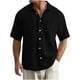 thumbnail image 1 of Camisa de Manga Corta Botón de los Hombres Casual de Color Sólido Botón Cardigan Bolsillo de Manga Corta Turndown Cuello Blusa, Poliéster, 1 of 5