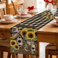 thumbnail image 5 of Yellow Sunflowers Table Runner - 48 Inch Long Western Star Brown Farmhouse Plaid Cotton and Linen Blended Dress Scarves Farmhouse Table Runner for Kitchen Dining, Coffee Table, 13" x 48", 5 of 8
