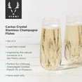 thumbnail image 2 of Viski Cactus Stemless Champagne Flutes, Drinking Glasses, 8oz Set of 2, 2 of 8