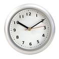 thumbnail image 1 of Reloj de pared silencioso, redondo, moderno, para decoración del hogar, novedoso, impermeable, decorativo, de 6 pulgadas, para dormitorio, comedor, plateado, 1 of 8