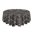 thumbnail image 5 of Black and White Geometric Pattern Round Tablecloth 60"x60",Wrinkle Wipeable Table Cloth for Kitchen Dining Room Picnic Patio Party, 5 of 6
