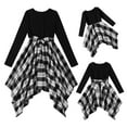 thumbnail image 4 of FYMNSI Mommy and Me Christmas Dresses Long Sleeve Plaid Dress Xmas Party Mom Daughter Photoshoot Matching Outfits (Baby 12-18M), 4 of 13