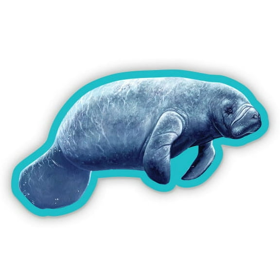 Manatee - 3" Vinyl Sticker - For Car Laptop I-Pad Phone Helmet Hard Hat - Waterproof Decal