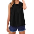 thumbnail image 3 of Casual Cotton Linen Collar Pleated Vest For Women Work Sitting Occasions Fashion, 3 of 8
