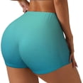 thumbnail image 1 of Fotbe Teal Turquoise Shorts Sin Costuras – Shorts Deportivos de Cintura Alta para Mujer, Elásticos para Gimnasio, Yoga, Running o Ciclismo-Small, 1 of 8