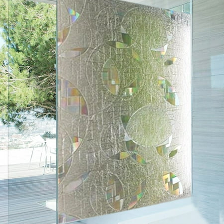 3ftx1.6ft 3D Static Cling Glass Window Film Decorative Frosted Sticker UV Protection For Home and Office