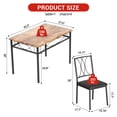 thumbnail image 2 of 5 Piece Dining Table Set for 4, Modern Small Table and Chairs Set with Metal Frame, Rectangular Dining Room Table for Kitchen, Small Space Dinette, Gray or Retro Color, 2 of 8
