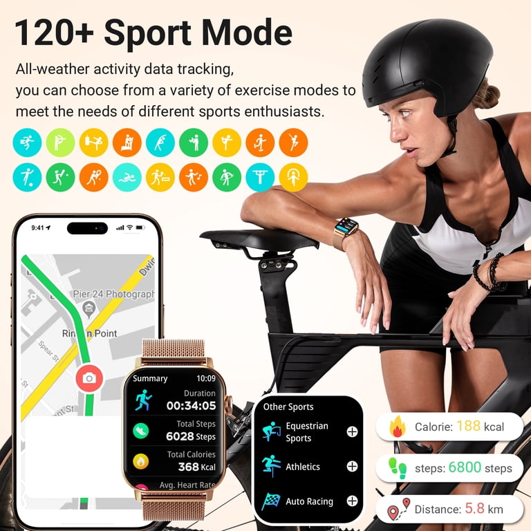FPZMIU 1.83'' HD Fitness Smart Watch Gold photo 5