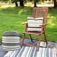 thumbnail image 2 of Northlight 18" White and Black Striped Outdoor Woven Pouf Ottoman, 2 of 8