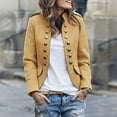 thumbnail image 5 of IROINNID Women's Short Open Front Jacket Solid Color Long Sleeve Warm Coat Cardigan Winter Sleeve Outerwear, Yellow, 5 of 9