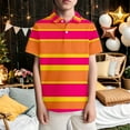 thumbnail image 2 of SGMVNU Boys Button Down Blouse Shirts T Shirt for Boys 6-7 Years Trendy Casual Short Sleeve Tops Lapel Collar Printed Classic Blouse Shirt Kids Summer Outfit(Size 7-8 Years,Stripe#2), 2 of 4