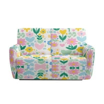 Jiueut Daisy Flower Heart Print Recliner Loveseat Slipcover, Dustproof Recliner Chair Covers Stretchable 2 Seat Recliner Slipcover with Stretch Bottom for Pet and Kid