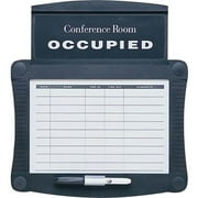 Quartet Conference Room Schedule Sign, 15-1/2"X14-1/4", Black