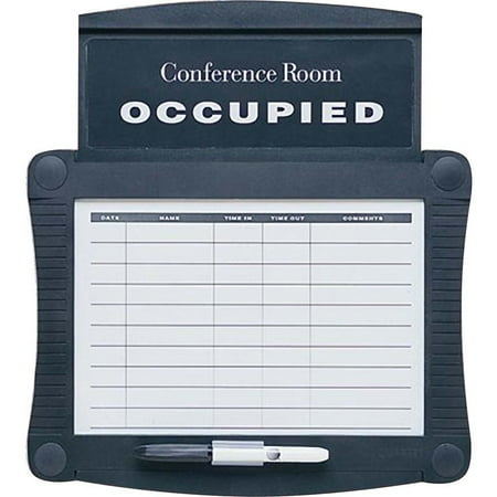 Quartet Conference Room Schedule Sign, 15-1/2"X14-1/4", Black