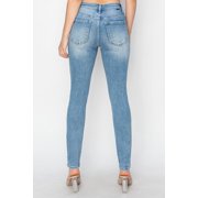 Risen High Rise Knee Distressed Skinny Jeans