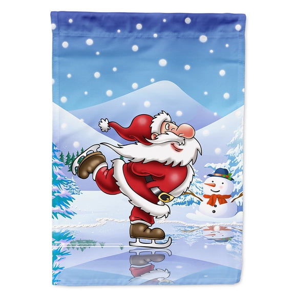 Carolines Treasures APH6386CHF Christmas Santa Claus Ice Skating Flag Canvas House Size Large multicolor
