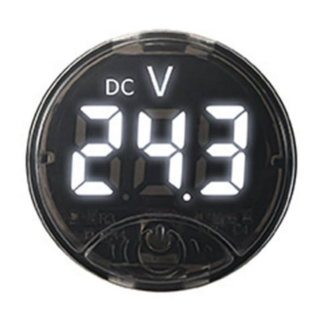 yeacher Digital LED Voltage Meter with Touch Control, Low Voltage Alarm, and Reverse Polarity Protection for DC 7-120V Systems (White Display, 2/3-Wire Compatible)