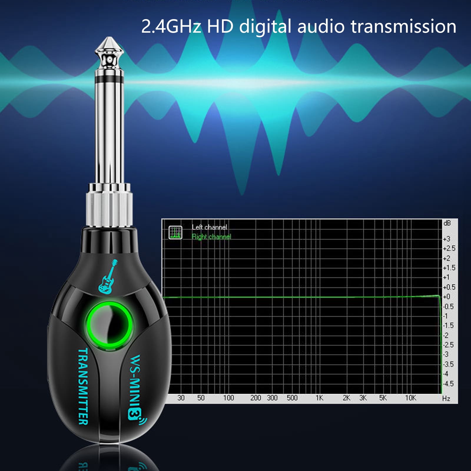 Yoetaun 2.4GHz Guitar Wireless Systems Guitar Transmitter Receiver Systems Digital Guitar Systems Cordless Guitar Socket Leads