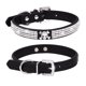 thumbnail image 1 of XS-CP376-4 Negro - Collar ajustable de 2 piezas de piel sintética con diamantes de imitación para perros y gatos pequeños, 1 of 5