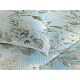 thumbnail image 3 of Ambesonne Romantic Floral Quilted Bedspread Set 3 Pcs, Dreamy Asian Bloom, King, Laurel Green Pale Blue, 3 of 4