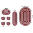 thumbnail image 2 of Better Trends BRCR5080BU Crescent 7 Pieces Set Braided Rug, Burgundy, 2 of 5
