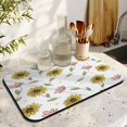 thumbnail image 3 of Washable Rubber Sunflower Cute Floral Dish Drying Mats for Kitchen Counter Home Large Coffee Bar Pad Accessories and Decor for Utensils Stemware 19.5''x12'', 3 of 6
