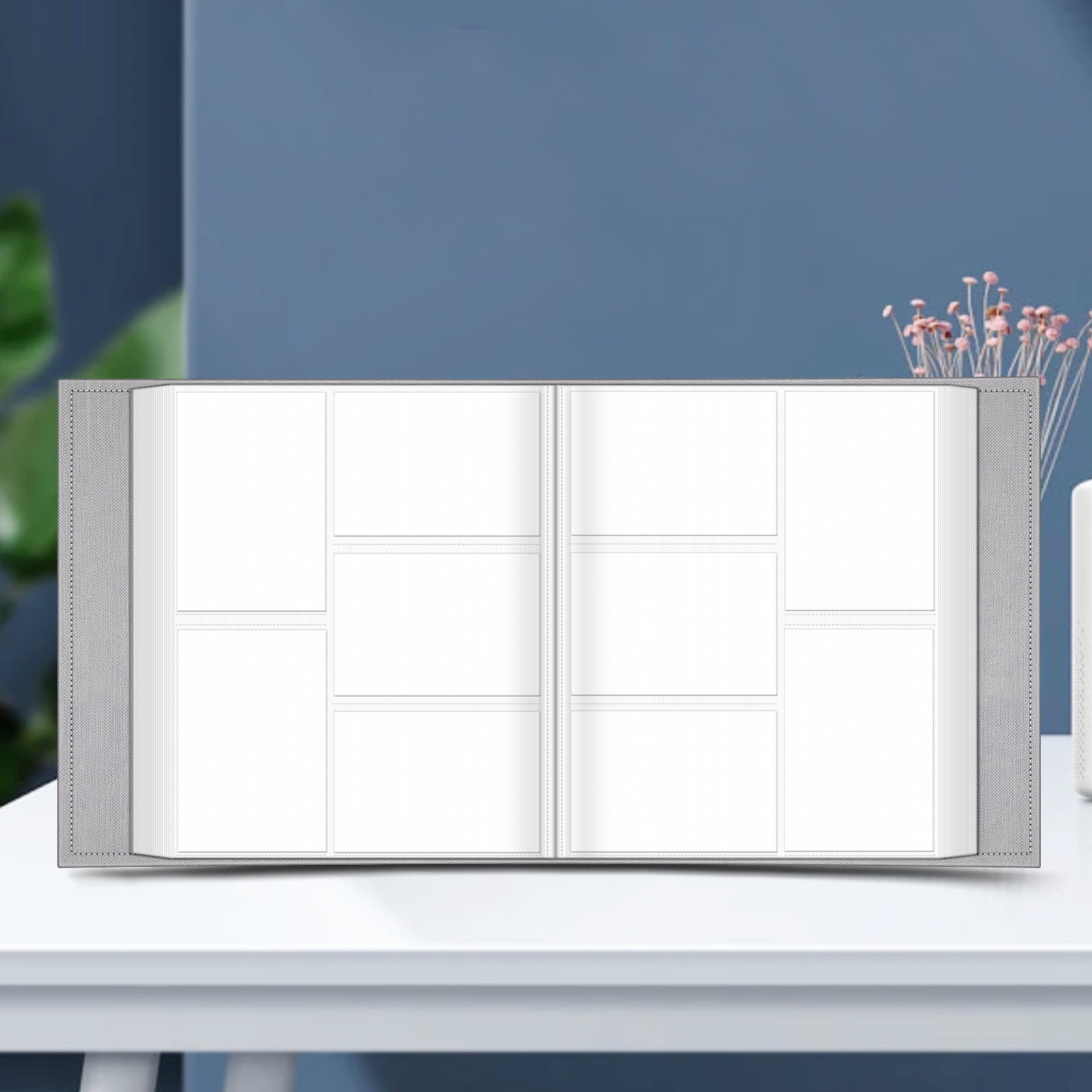 Fintie Classical Photo Album - 600 Pockets for 4x6 Photos, Ideal for Family, Wedding, Baby, Vacation Pictures - Gray