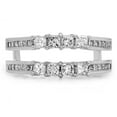 thumbnail image 2 of Dazzlingrock Collection 0.90 Carat (ctw) 14K Princess White Diamond Ladies Wedding Guard Double Ring, White Gold, Size 8.5, 2 of 3