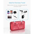 thumbnail image 2 of BESTEK 2000W Travel Voltage Converter, All-in-one Power Converter, Power Step Down 240V to 120V Travel Converter with 2.4A 2-Port USB Charging for Hair Dryer/Curling Iron/Phone, Red, 2 of 7