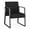 Castillo Black, variant on Waterfall Reception Waiting Sled Base Guest Chair / Charcoal Steel / Brown