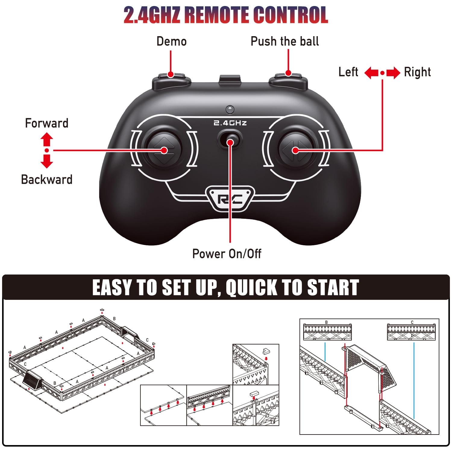 Soccer Robot Board Game Set, Remote Control Battle Robots Arena Set, 2-Player Mini Foosball Table Game, RC Fighting Robots STEM Toy Soccer Gift for Kids and Adults 8-12 Boys Girls