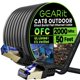 thumbnail image 1 of Cable Ethernet GearIt Cat 8 plano para exteriores de 15 m, color negro, 1 of 8