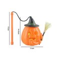 thumbnail image 2 of Juguetes de calabaza para fiesta de Halloween con sonido de terror calabaza bruja escoba de mano Jack-o'-Lantern, 2 of 5