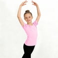 thumbnail image 5 of Girls Cotton Dance Top Athletic Shirt 100% Cotton Slim Fit Short Sleeve Round Neck Activewear for Kids Kids to Teen Pink,Size 12-13 T, 5 of 6