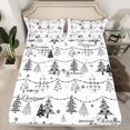 thumbnail image 2 of Manfei Xmas Tree 3pcs Twin Sheet Sets for Teens Boys Girls,Merry Christmas Twin Fitted Sheet,Happy New Year Breathable Flat Sheet,Ultra Soft Home Decor, 2 of 7