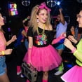 thumbnail image 4 of Alaiyaky 80s Costume Accessories Set for Women – 80s Fnacy Dress Outfit with 'I Love The 80s' T-Shirt, Tutu Skirt, Neon Accessories for 1980s Theme Party, Hen Do, Festival, 4 of 7