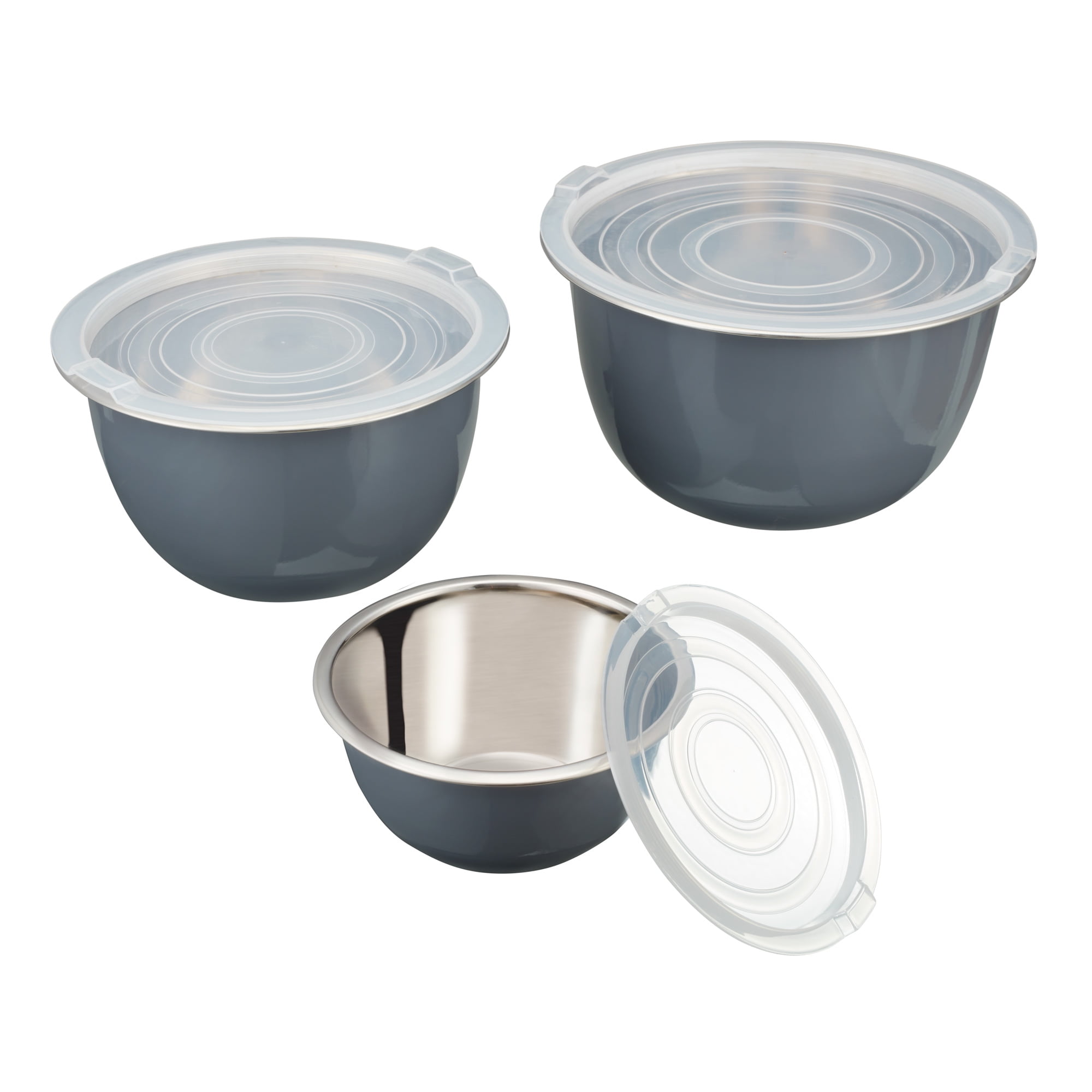 stainless steel mixing bowls with lids set