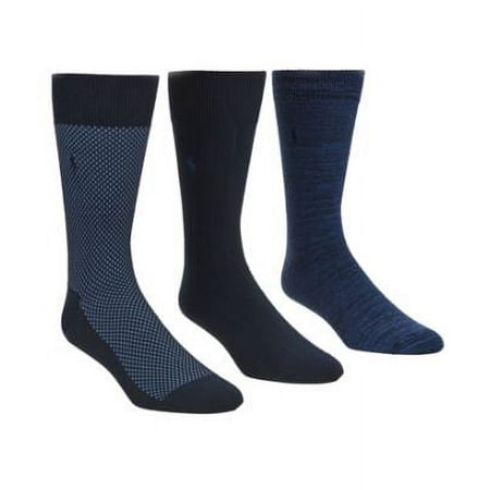 Polo Ralph Lauren Mens Super Soft Birdseye Ribbed Socks 3-Pack Style-8612PK