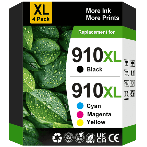 910 Ink Compatible for HP 910 Ink Cartridge for 910 HP Ink 910 XL HP Printer Ink (Black Cyan Magenta Yellow)