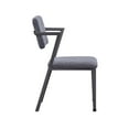 thumbnail image 3 of Fabric Upholstered Metal Dining Chair Set of 2 Gray and Black - Saltoro Sherpi, 3 of 7