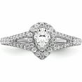 thumbnail image 4 of 14K White Gold Pear Halo Diamond Semi-Mount Engagement Ring (Size 7) Made In India -Jewelry By Sweet Pea, 4 of 10