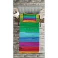 thumbnail image 3 of Ambesonne Rainbow Quilted Bedspread Set 2 Pcs, Colorful Wood Stripes, Twin Size, Multicolor, 3 of 3