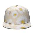 thumbnail image 2 of Daisy Artwork Snapback Hat - Sunny Yellow Flower Full Panel Cap - Unisex Adjustable Flat Visor for Men Women, 2 of 3