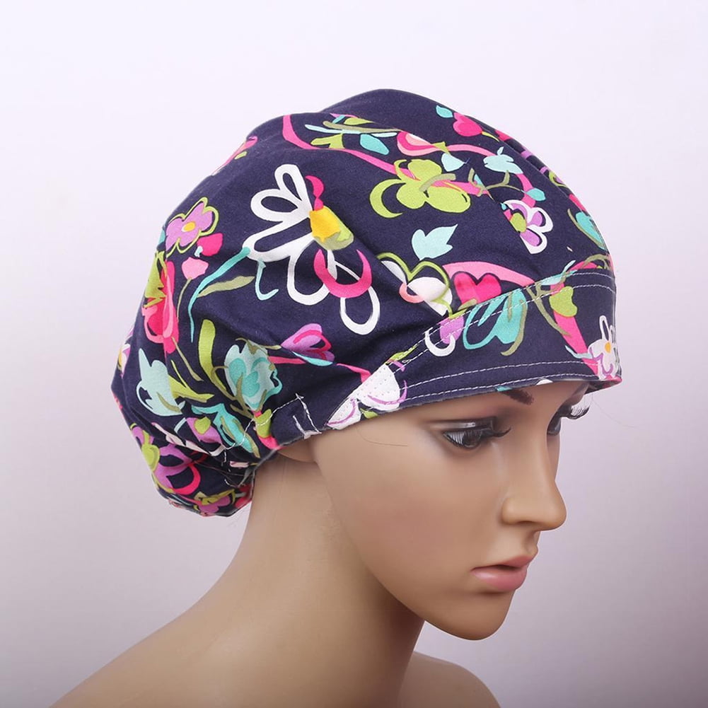 Cheers Floral Print Scrub Cap Hospital 
