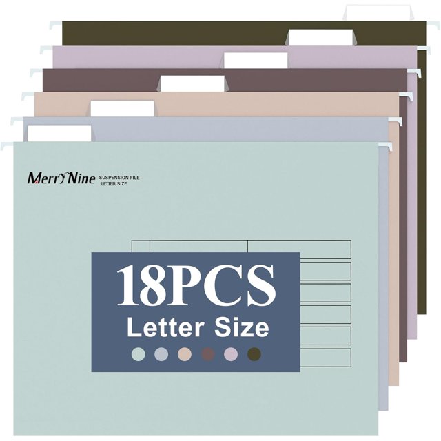 Hanging File Folders Letter Size Assorted Colors File Folders for Filing Cabinet with /cut Adjustable Tabs and Inserts Mixcolor ( Each)
