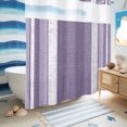 thumbnail image 6 of No Hook Shower Curtain, Vintage Purple Striped Shower Curtains for Bathroom with See Through Top Window, Farmhouse Modern Stripes Boho Waterproof & Washable Bath Curtain Long 72"x78", 6 of 9