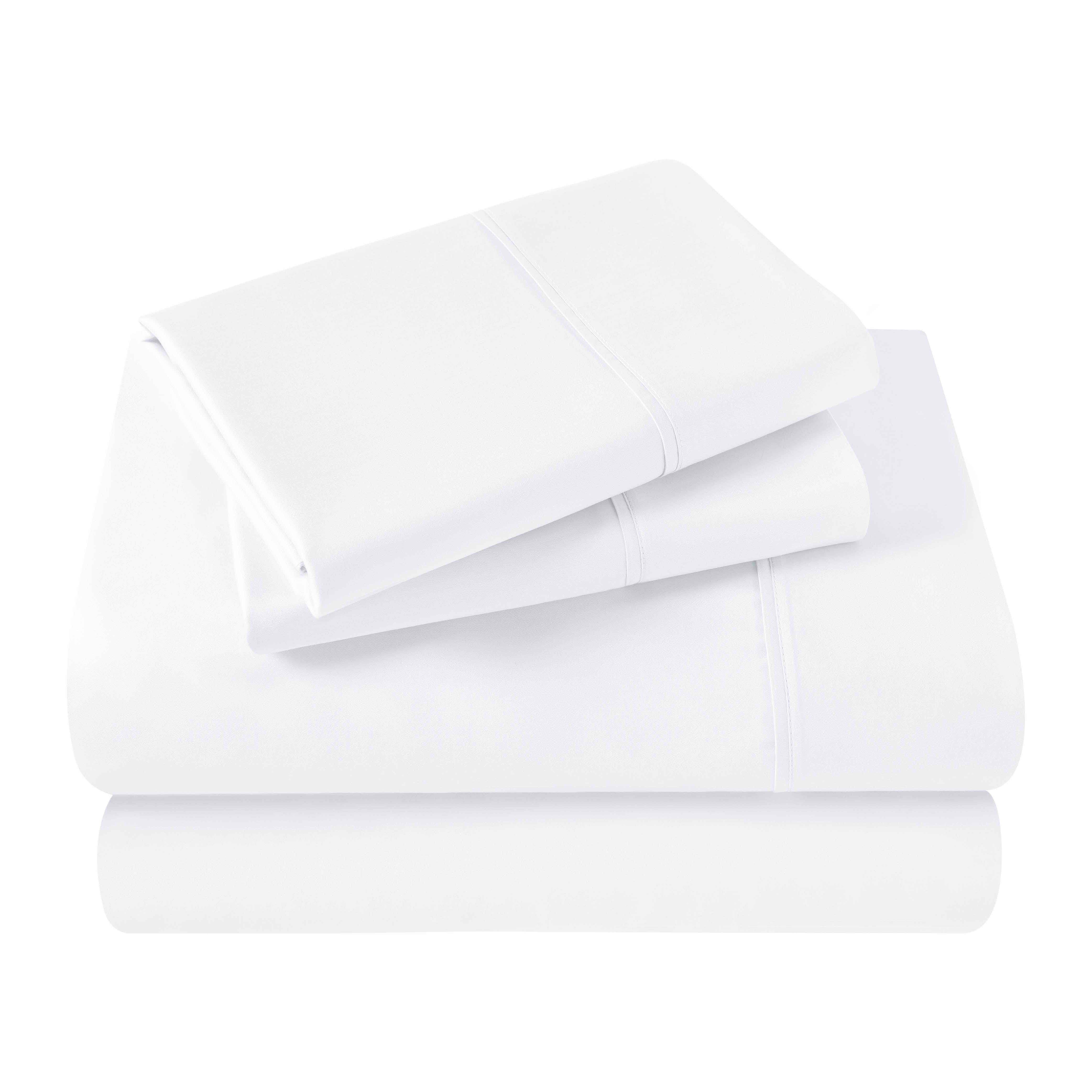 Superior Egyptian Cotton 400 Thread Count Deep Pocket Sheet Set, Olympic Queen Size, White