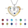 thumbnail image 3 of Mementos Personalized Rhodium Plated Brass Family Necklace for Women(Mom) with 3 Birthstones Names, 3 of 7